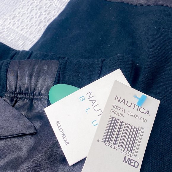 NEW Women's Satin PJ Pants Nautica Blue Brand Sleepwear DrawString Sweatpants - Picture 6 of 11